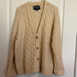American Eagle Outfitters Beige Cable Knit Cardigan